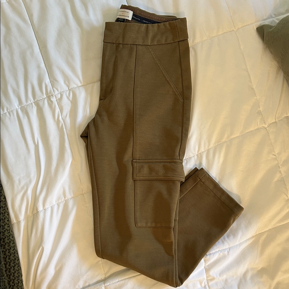 Anthropologie Olive Green Essential Slim Pants